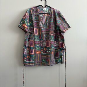 Cute Fun and Colourful Scrub Top Pattern Size XL